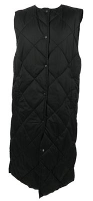 Dámská černá šusťáková prošívaná zateplená maxi vesta H&M