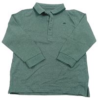 Khaki melírované polo tričko s výšivkou Matalan