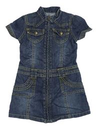 Tmavomodré rifľové prepínaci šaty Mothercare