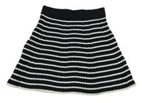 Čierno-biela pruhovaná pletená sukňa H&M