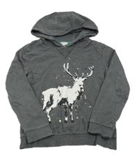 Tmavosivá mikina s jeleňom a kapucňou Monsoon