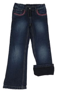 Tmavomodré podšité flare rifle s výšivkami C&A