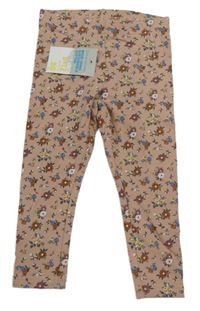 Nové - Ružové kvetované legíny PRIMARK