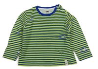 Zeleno-modré pruhované triko s příšerkami 