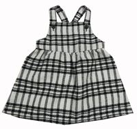 Svetlošedá -čierne kockované vlnené na traké šaty F&F