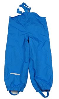 Modré šusťákové laclové kalhoty Pocopiano