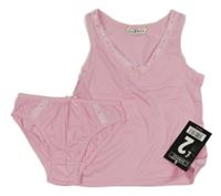 Nové - 2set - Růžová košilka + kalhotky George