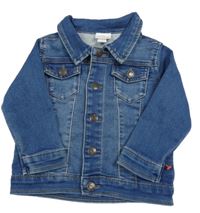 Tmavomodrá tepláková riflová bunda 