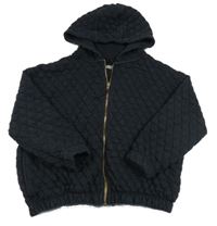 Čierna prešívaná prepínaci mikina s kapucňou Next