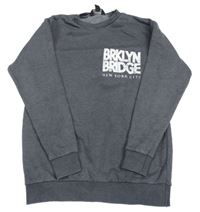 Tmavosivá dlhá mikina s nápisom New Look