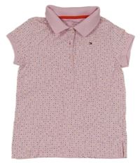 Světlerůžovo-barevné vzorované polo tričko Tommy Hilfiger