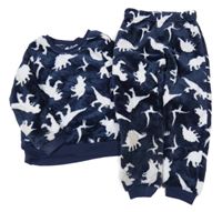 Tmavomodré chlupaté pyžamové s ledními medvědy Peacocks