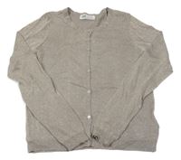 Sivo-zlatý trblietavý prepínaci ľahký sveter H&M