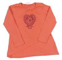 Korálové tričko so srdcem Topolino