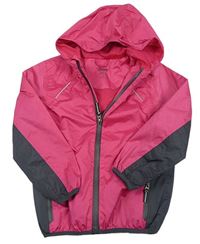 Ružovo-sivá funkčná šušťáková jarná bunda s kapucňou Crivit