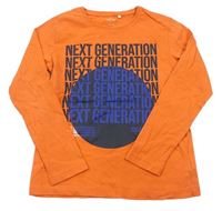 Oranžové tričko s nápismi Name it