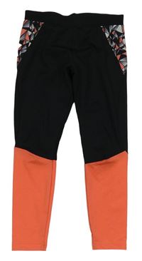 Čierno-oranžové športové legíny Pep&Co