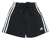 Černé sportovní funkční kraťasy s pruhy Adidas 