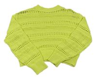 Citronový crop sveter s dirkovaným vzorom H&M