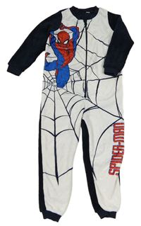 Bílo-tmavomodrý chlupatý overal se Spider-manem Marvel