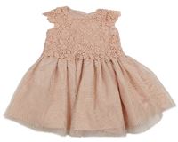 Svetloružové slávnostné tylové šaty s krajkovým živůtkem Primark