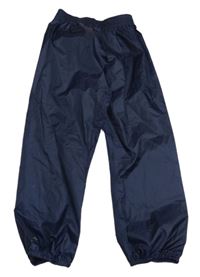 Tmavomodré funkčné šušťákové nohavice Decathlon