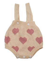 Broskvové pletené na traké kraťasy so srdiečkami