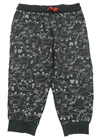 Tmavošedé tepláky s dinosaury So Cute 