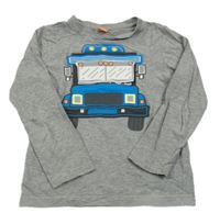 Šedé triko s autem Pusblu 