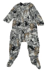 Bielo-čierny overal so zvieratkami Next