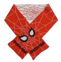 Červená pletená šála se Spider-manem
