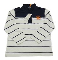 Nové - Bílo-tmavomodré pruhované mikinotriko Gymboree 