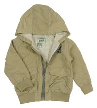 Béžová šusťáková jarní bunda s kapucí Ikks