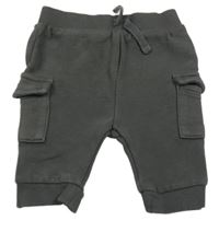 Sivé rebrované cargo tepláky s vreckami TU