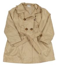 Béžový šušťákový jarný kabát s opaskom So Cute