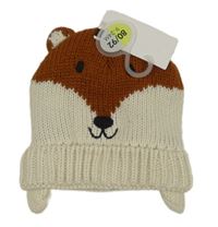 Nové - Smetanovo-hrdzavá pletená podšitá čapica s ličkou Hema