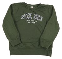 Khaki mikina s nápisom Topolino