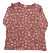 Vínové kytičkované triko Alana 