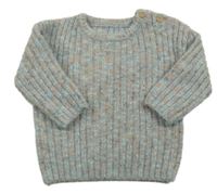 Světlemodro-farebný melírovaný rebrovaný sveter George