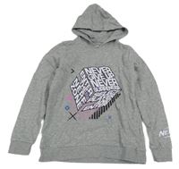 Šedá melírovaná mikina Nerf s kapucňou