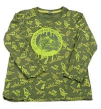 Khaki triko s dinosaury Kiki&Koko