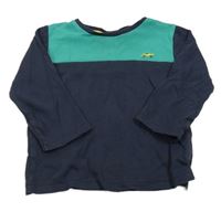 Tmavomodro-zelené tričko s autom Next