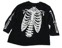 Čierne tričko s kostlivcem zn F&F