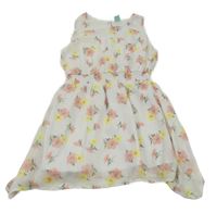 Bílé šifonové šaty s květy Y.F.K.