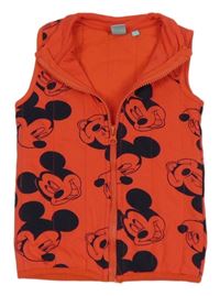Červená tepláková zateplená vesta s Mickeym Disney