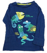 Tmavomodré triko s chameleony C&A