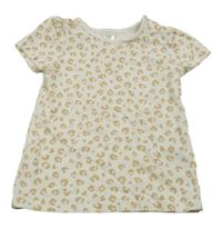 Smetanovo-béžové vzorované tričko H&M
