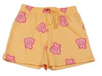Oranžové bavlnené kraťasy s mušličkami George
