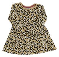 Béžovo-čierne vzrované bavlnené šaty Kiki&Koko