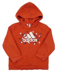 Červená mikina s logom a kapucňou Adidas